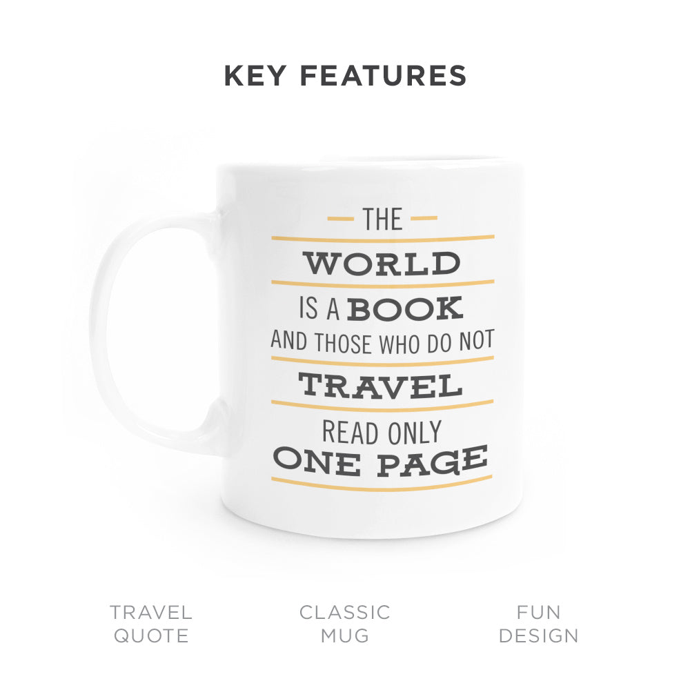 The World Is A Book Coffee Mug - Unique & Inspiration Ceramic Mug