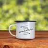 The 'Not All Who Wander Are Lost' Enamel Camping Mug - Unique Arrows Version