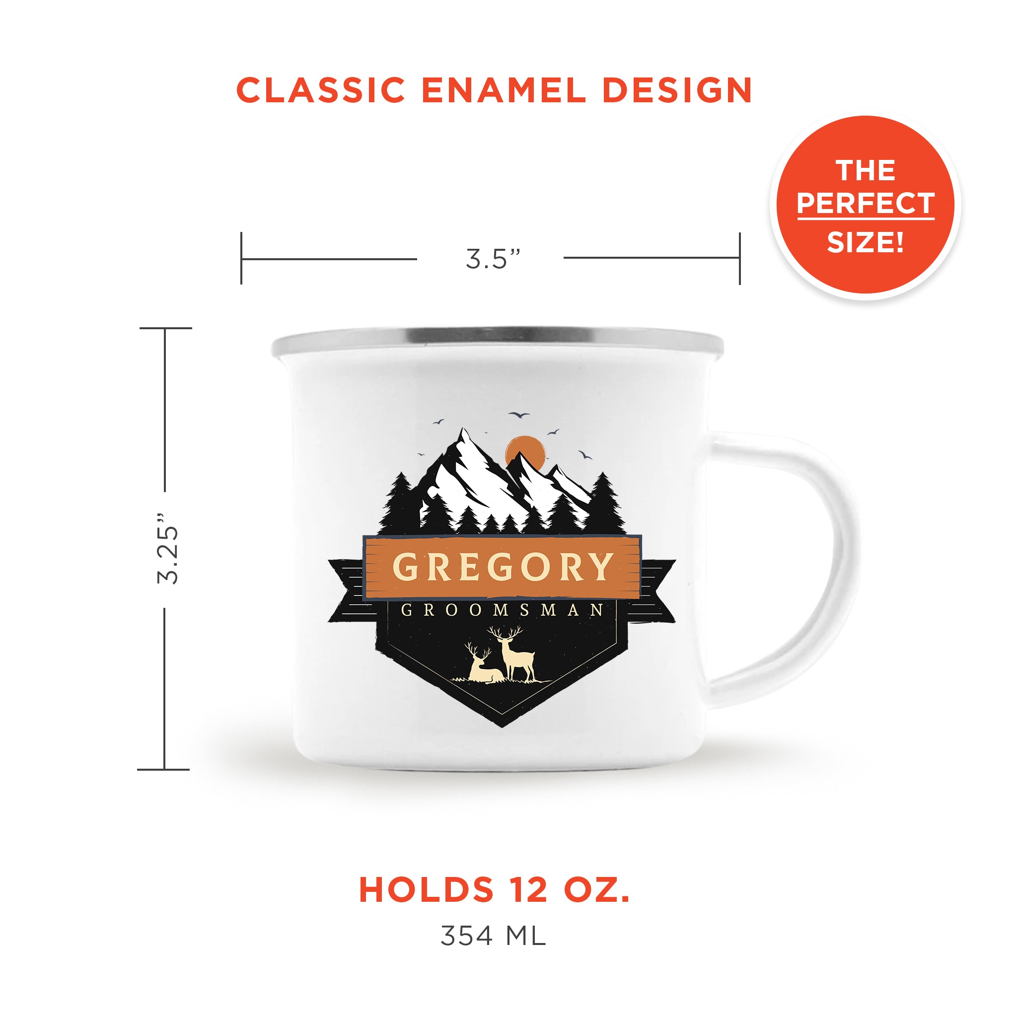 Personalized Deer Enamel Coffee Mug