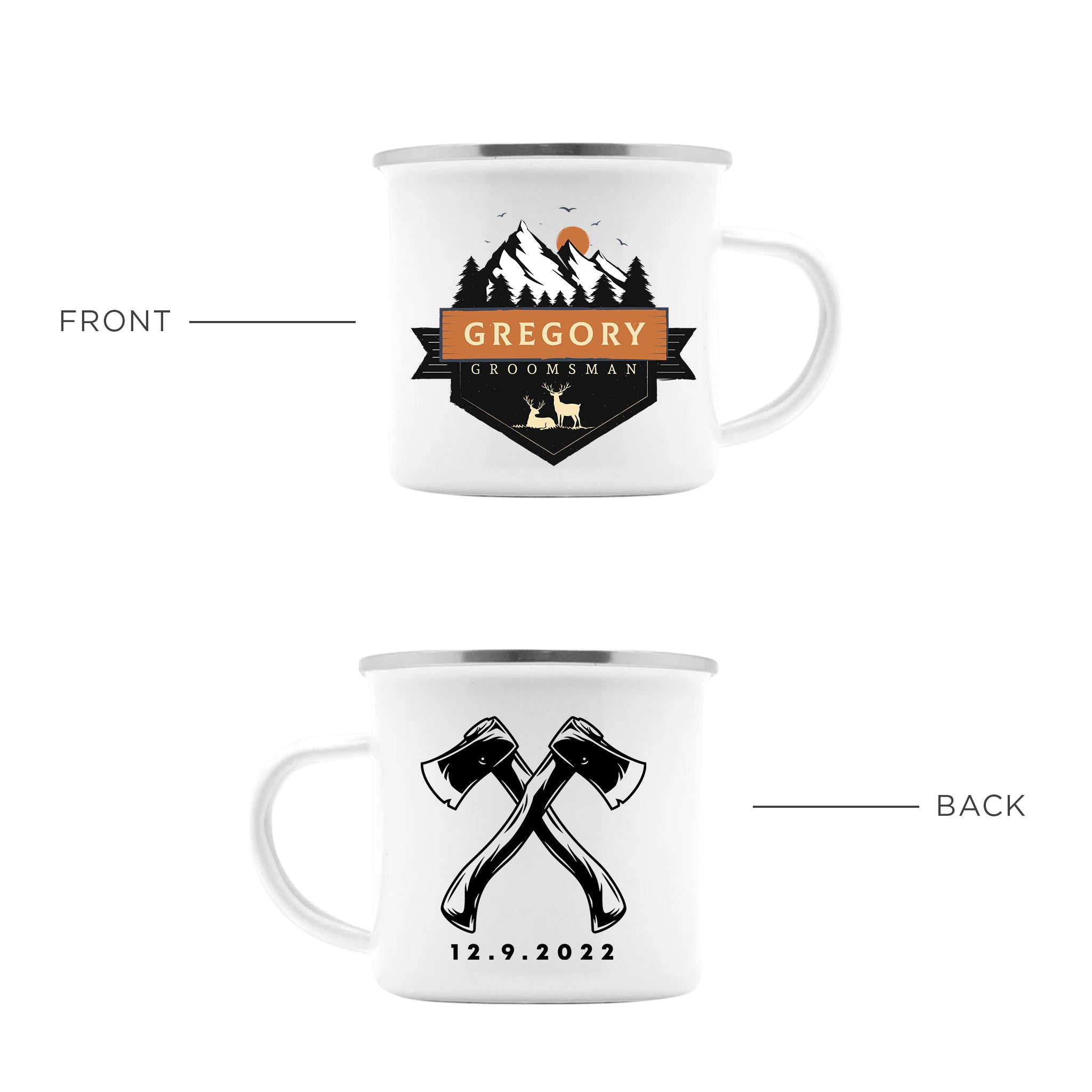 Personalized Deer Enamel Coffee Mug