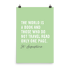 Load image into Gallery viewer, The World Is A Book Art Print - Spectacular Travel Quote Wall Art