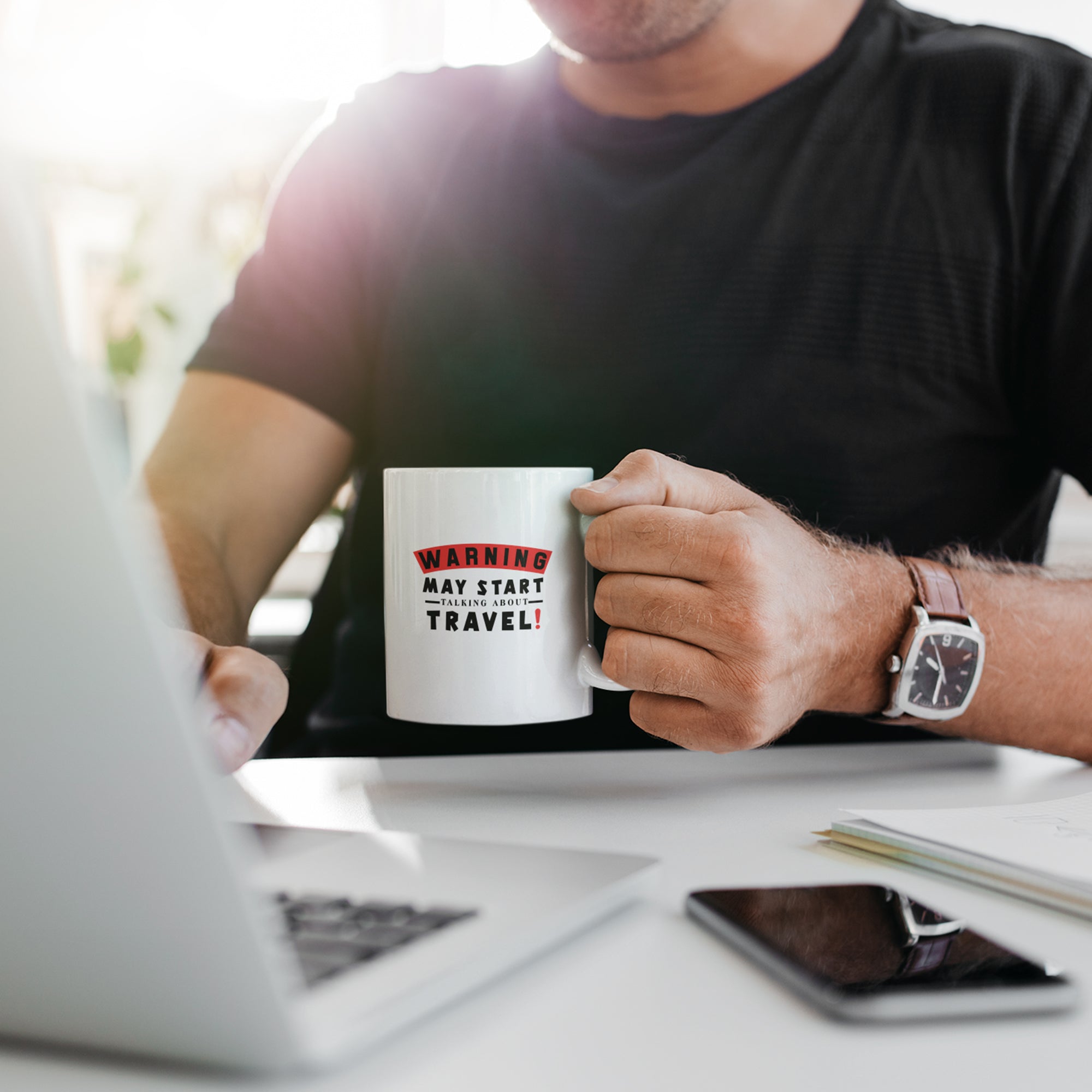 Cheeky Coffee Mug For Traveler - Warning Sign Mug