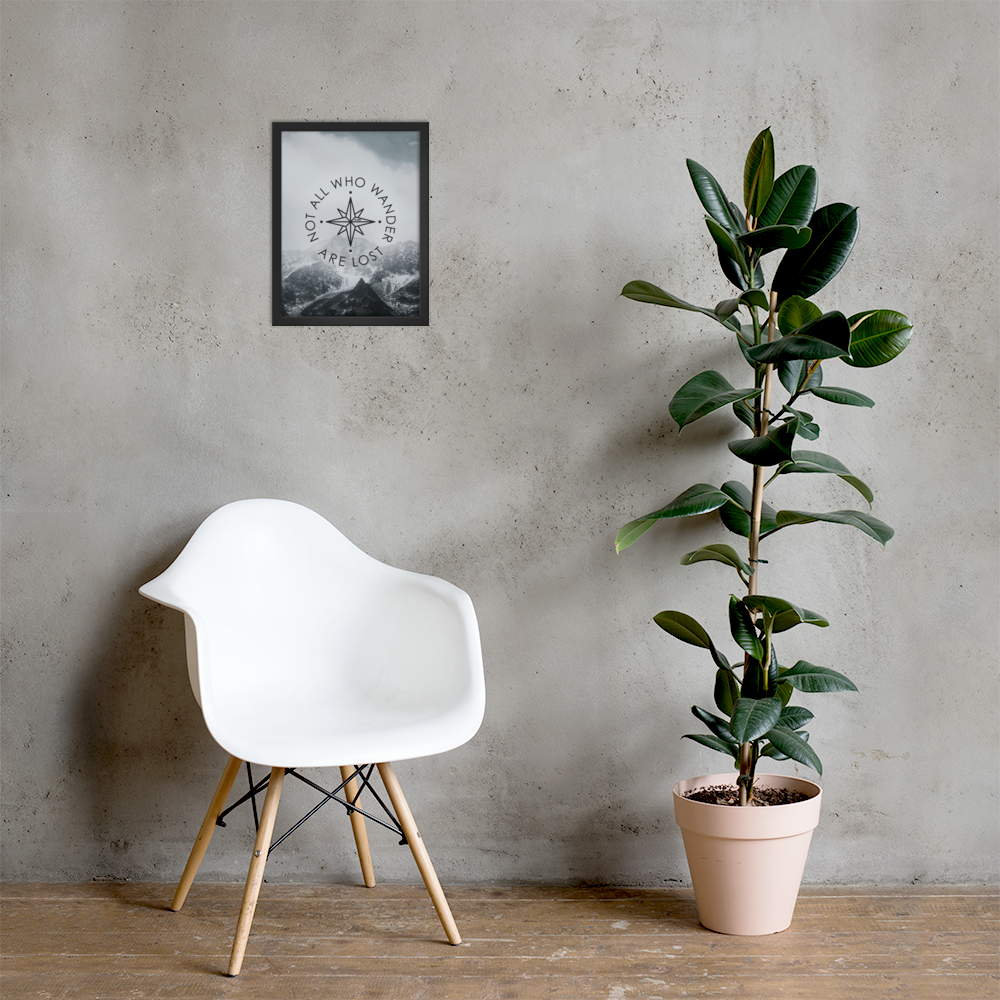 The 'Not All Who Wander Are Lost' Art Print - One-Of-A-Kind Compass Version
