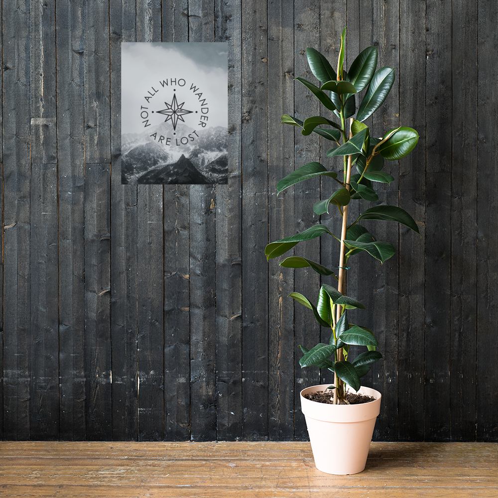 The 'Not All Who Wander Are Lost' Art Print - One-Of-A-Kind Compass Version