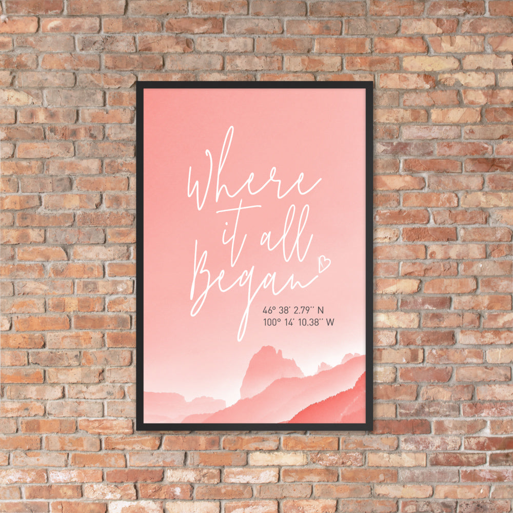 The 'Where It All Began' Wall Art - Stunning Custom Coordinates Gift