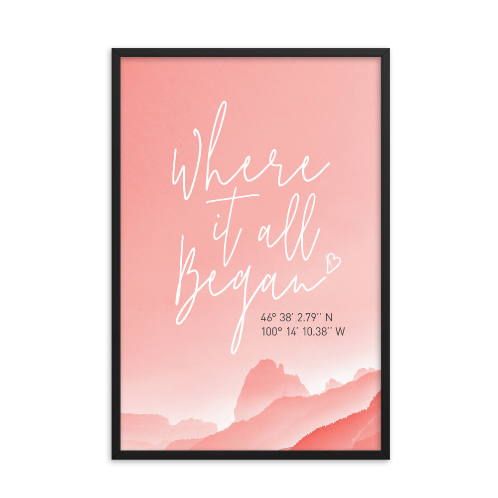 The 'Where It All Began' Wall Art - Stunning Custom Coordinates Gift