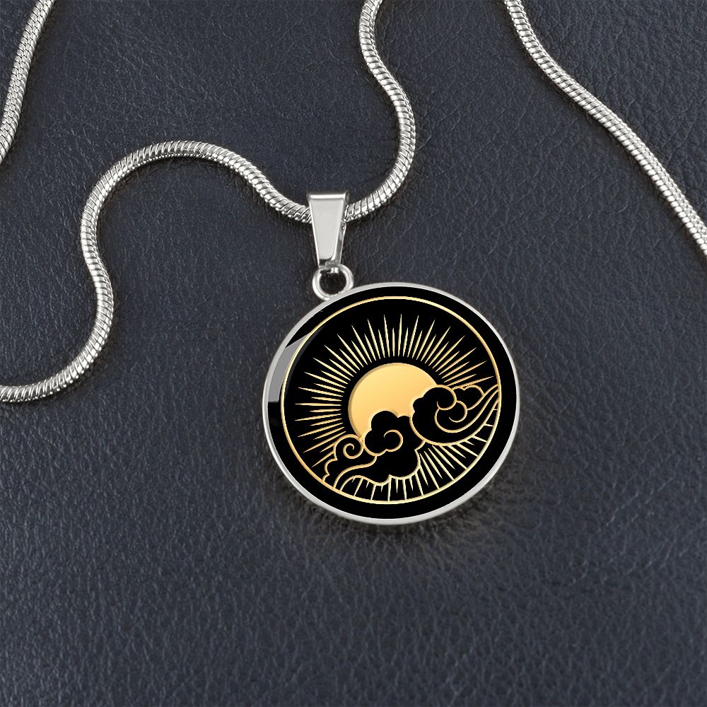 Personalized Gold Silver Sun Necklace With Optional Engraving