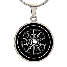 Vintage Personalized Compass Charm Necklace