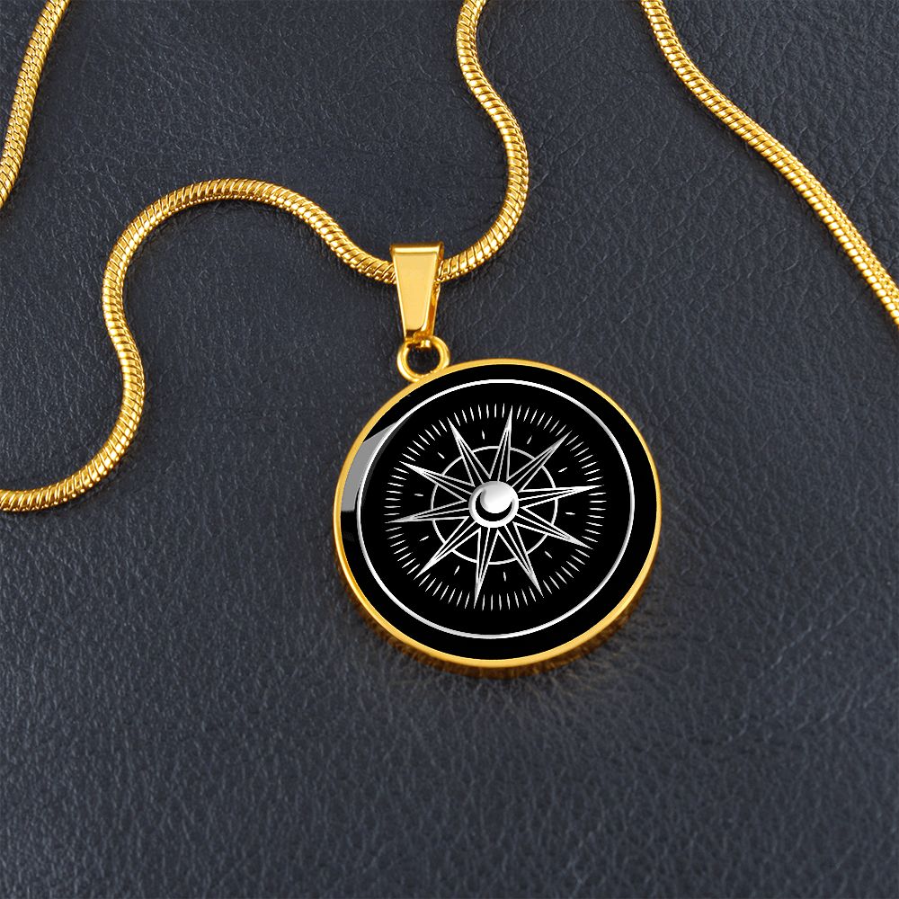 Vintage Personalized Compass Charm Necklace