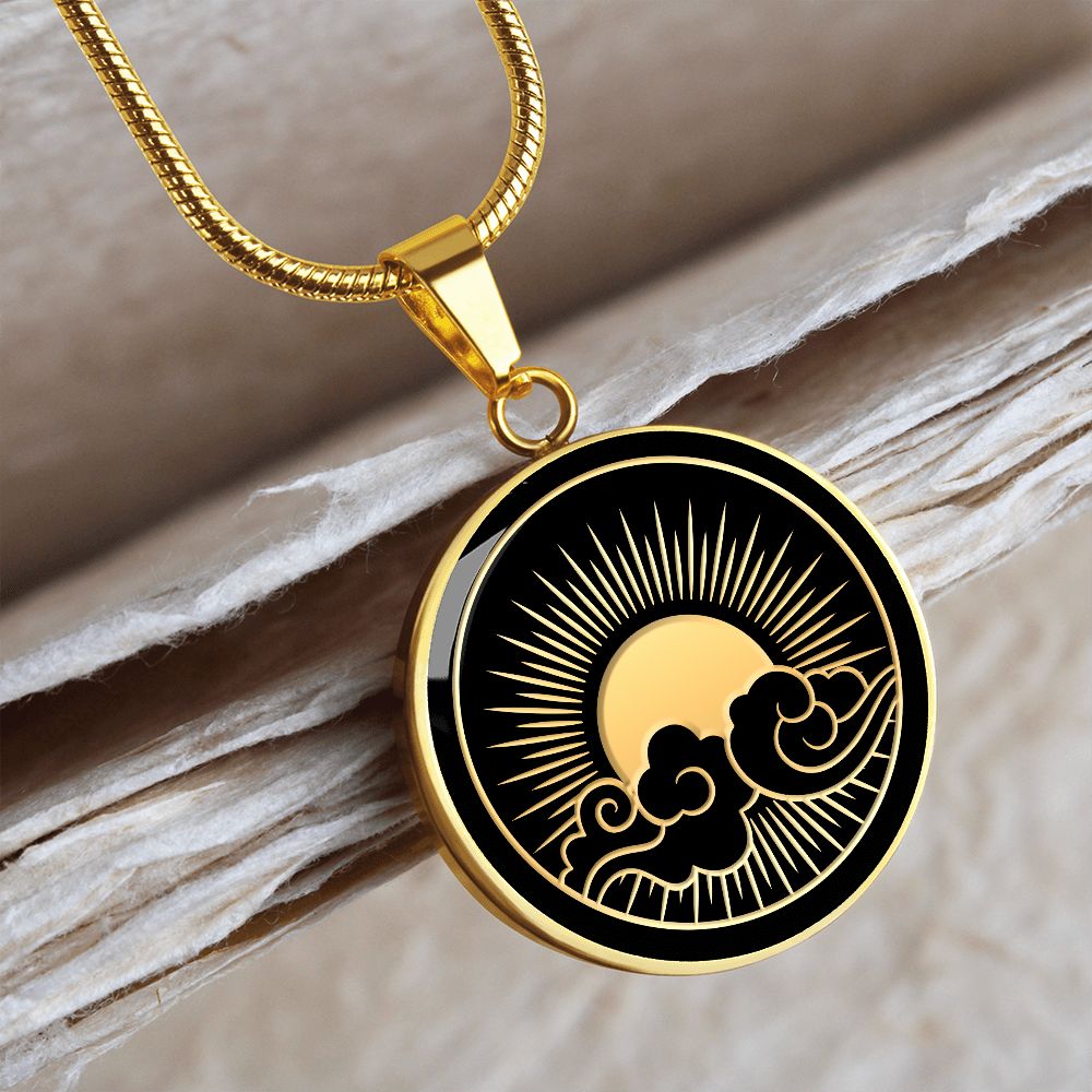 Personalized Gold Silver Sun Necklace With Optional Engraving