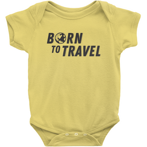 Born To Travel Baby Bodysuit - Cute Unisex New Baby Gift