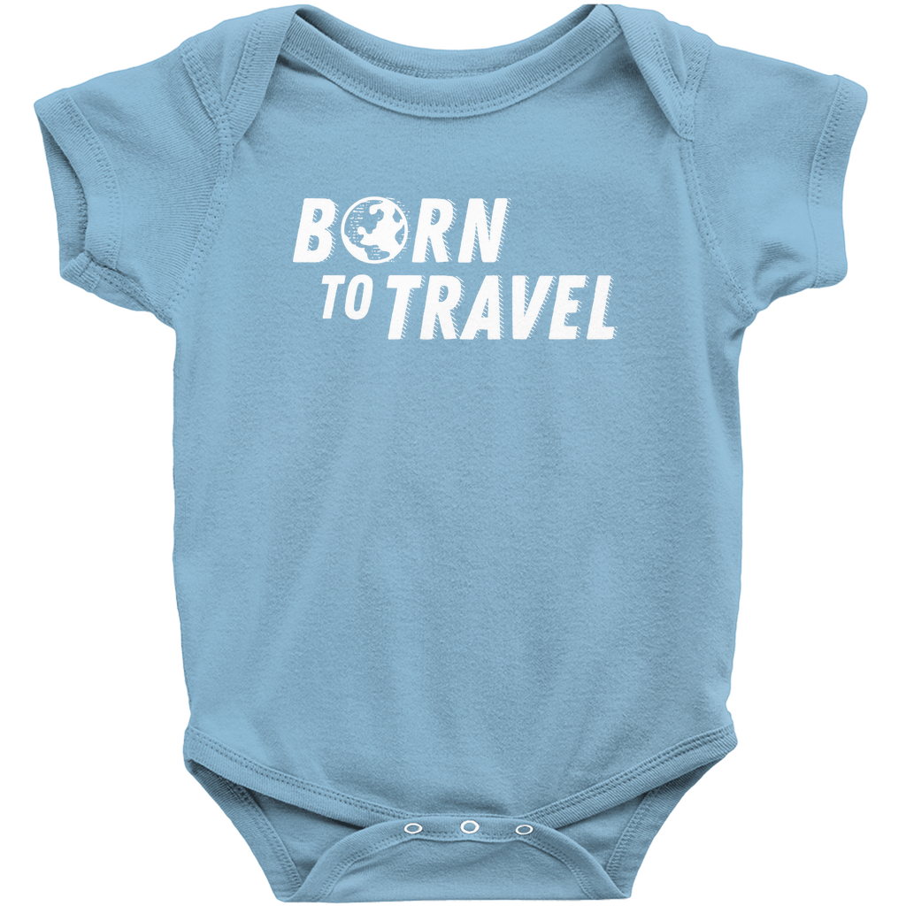 Born To Travel Baby Bodysuit - Cute Unisex New Baby Gift