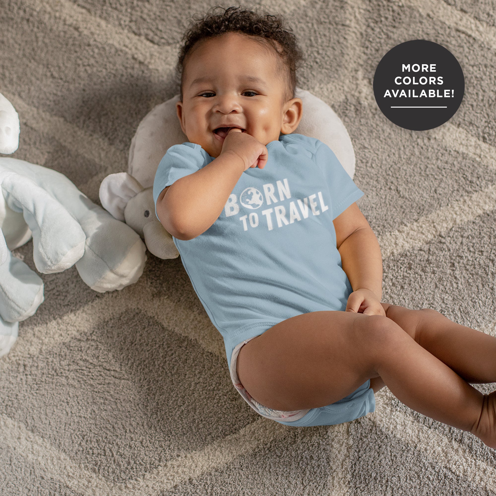 Born To Travel Baby Bodysuit - Cute Unisex New Baby Gift