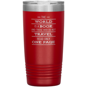 The World Is A Book Travel Mug - Stainless Steel 20oz Tumbler For All Occasions