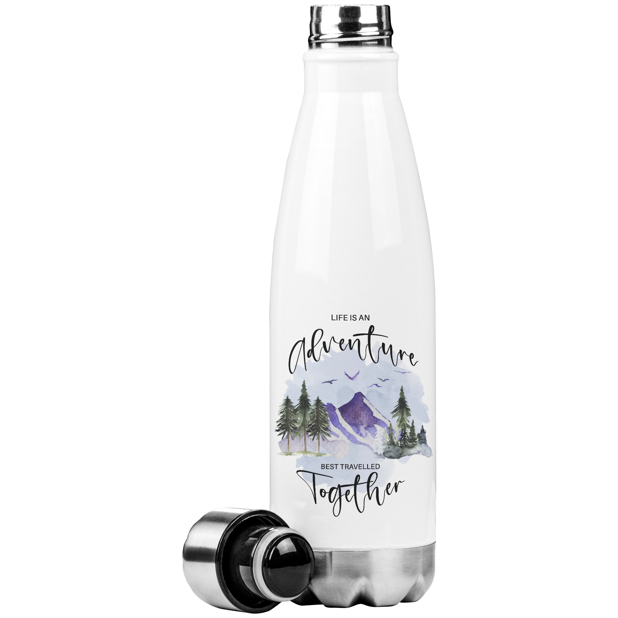 Set of TWO Life Is An Adventure Water Bottles