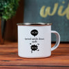 Load image into Gallery viewer, Mom Turned Upside Down Spells Wow Enamel Camping Mug