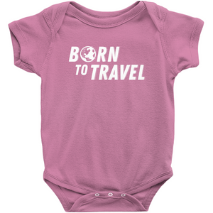 Born To Travel Baby Bodysuit - Cute Unisex New Baby Gift