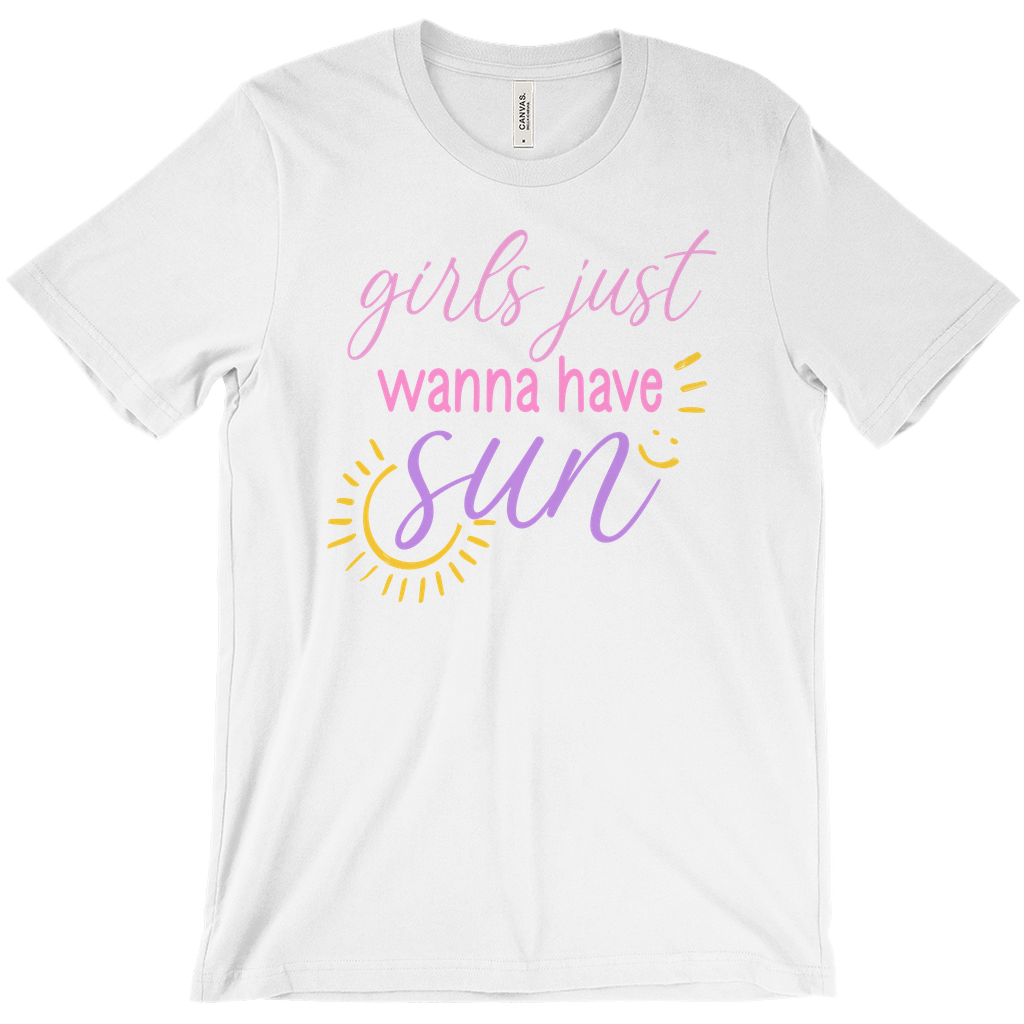 Girls Just Wanna Have Fun Shirt, Colorful Fun Girls Shirt