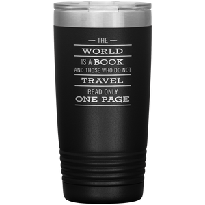 The World Is A Book Travel Mug - Stainless Steel 20oz Tumbler For All Occasions