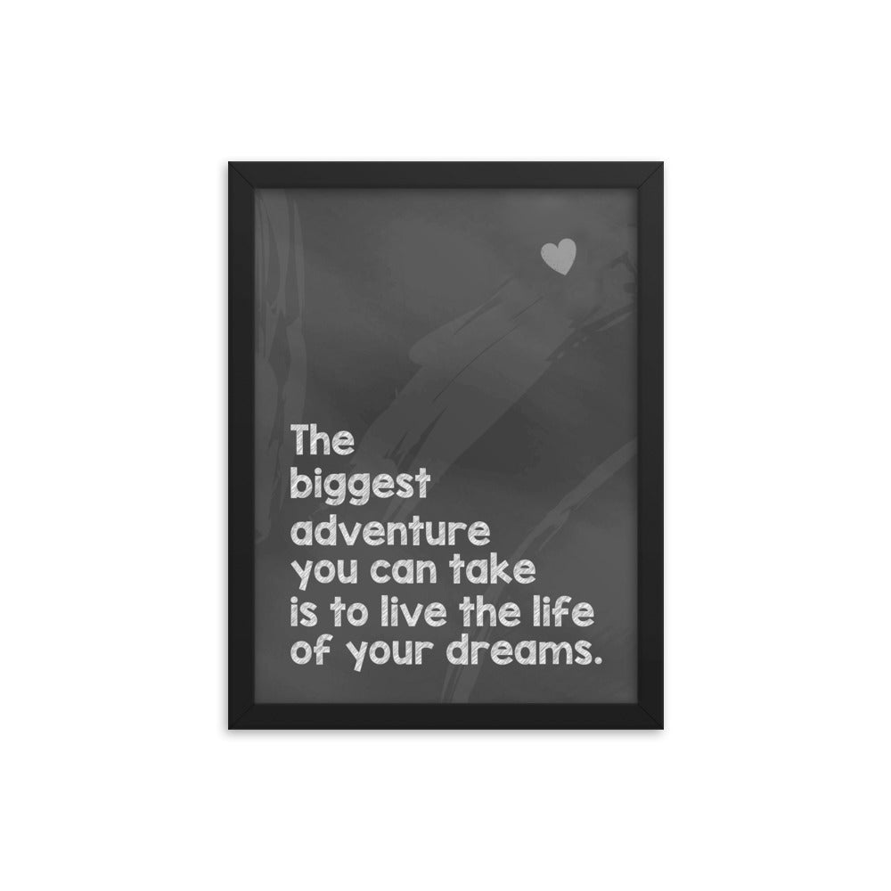 The Biggest Adventure Framed Travel Quote Poster