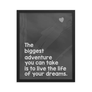 The Biggest Adventure Framed Travel Quote Poster