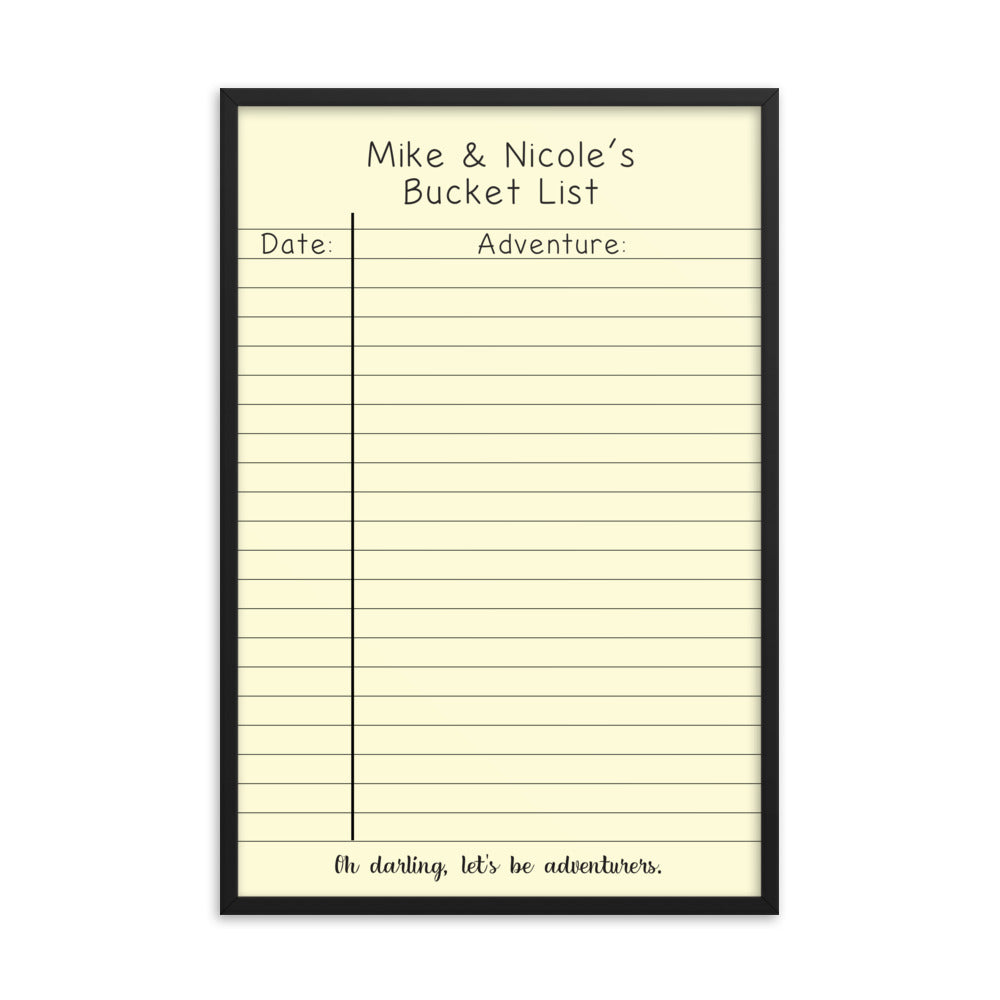 Custom Bucket List Framed Poster