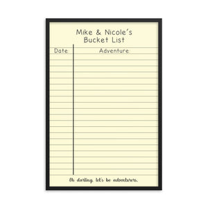 Custom Bucket List Framed Poster