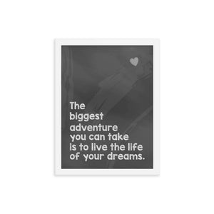 The Biggest Adventure Framed Travel Quote Poster