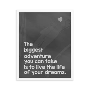 The Biggest Adventure Framed Travel Quote Poster