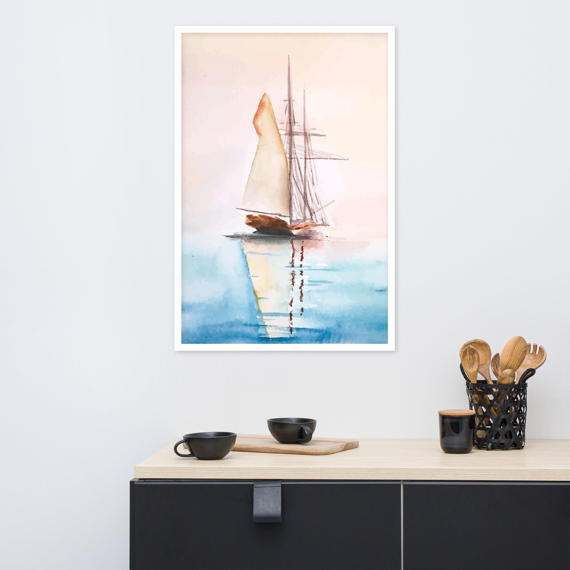 Nautical Decor Sailboat Framed Art