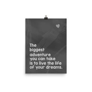 The Biggest Adventure Framed Travel Quote Poster