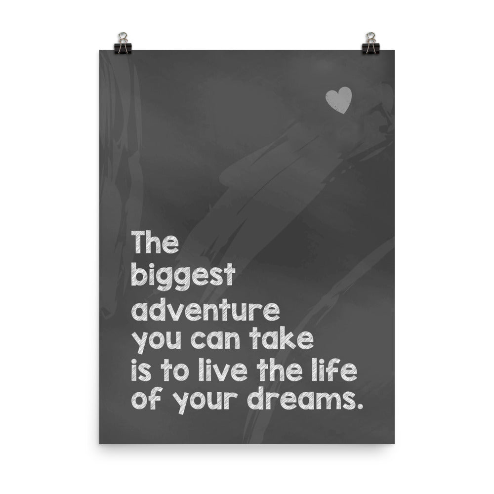 The Biggest Adventure Framed Travel Quote Poster