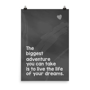 The Biggest Adventure Framed Travel Quote Poster