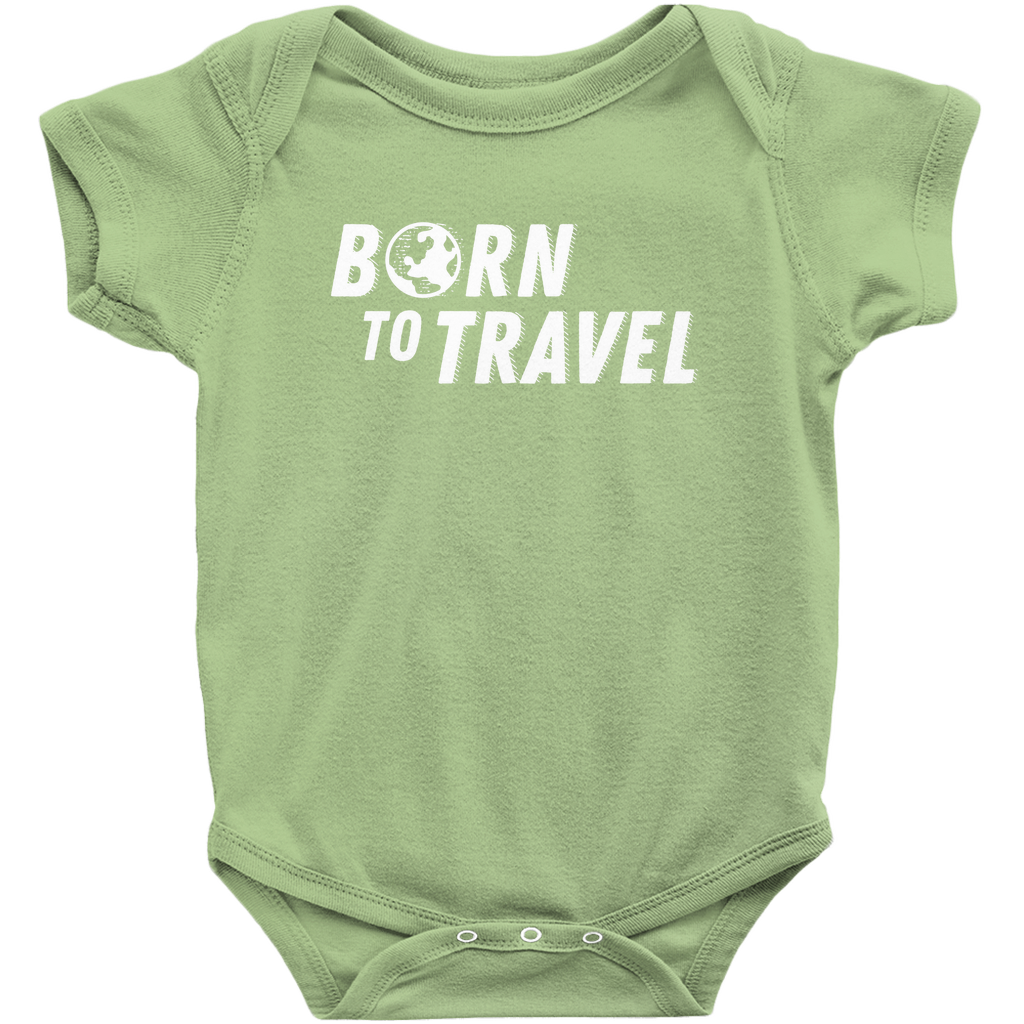 Born To Travel Baby Bodysuit - Cute Unisex New Baby Gift