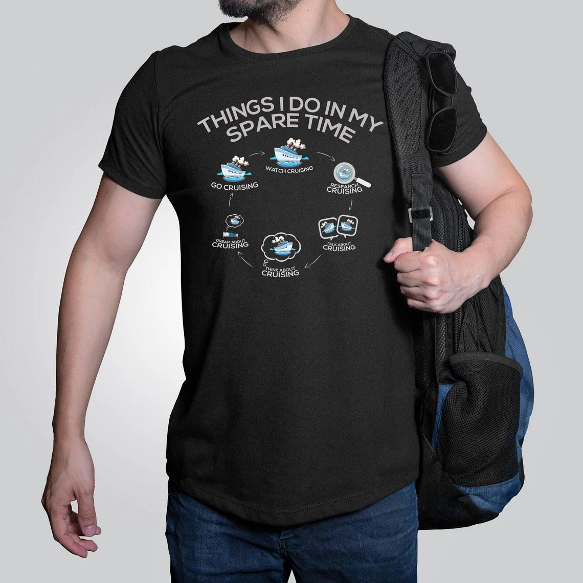 Hilarious Cruise Shirts: Spare Time Unisex Cruiser T-Shirts