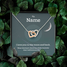 I Love You To The Moon And Back Double Heart Necklace