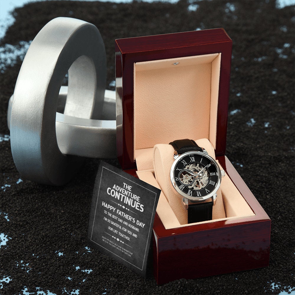 The 'Adventure Continues' Openwork Watch For Father's Day From Wife