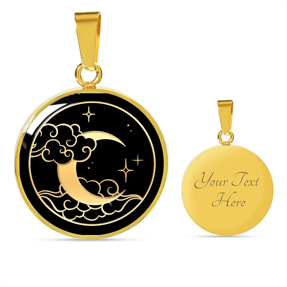 Gold Silver Crescent Moon Personized Necklace