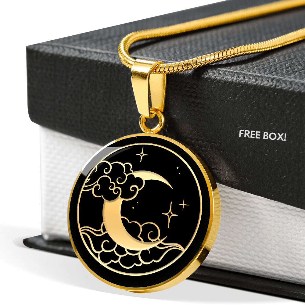 Gold Silver Crescent Moon Personized Necklace