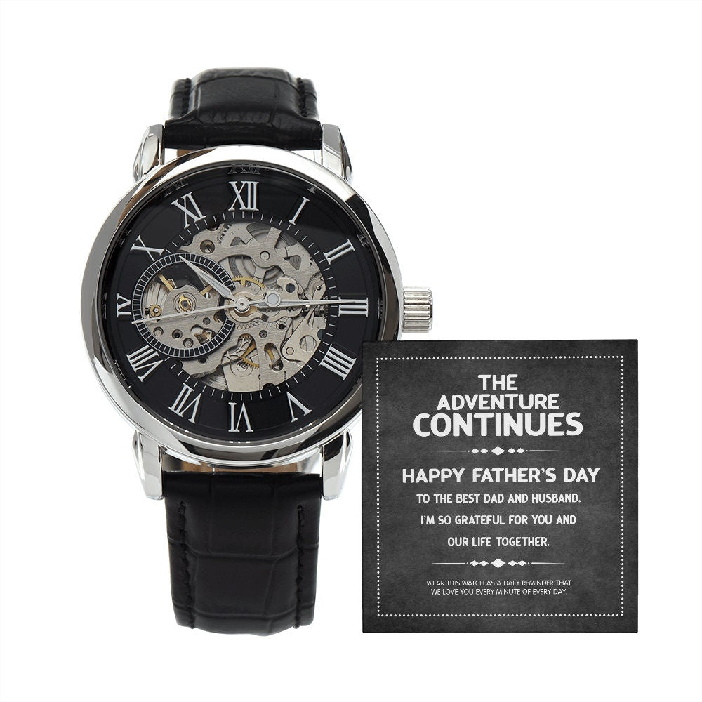 The 'Adventure Continues' Openwork Watch For Father's Day From Wife