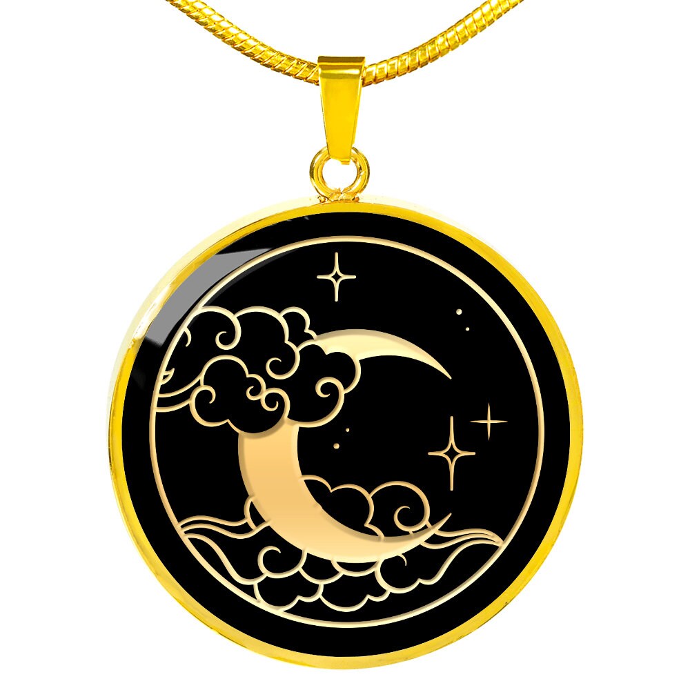 Gold Silver Crescent Moon Personized Necklace