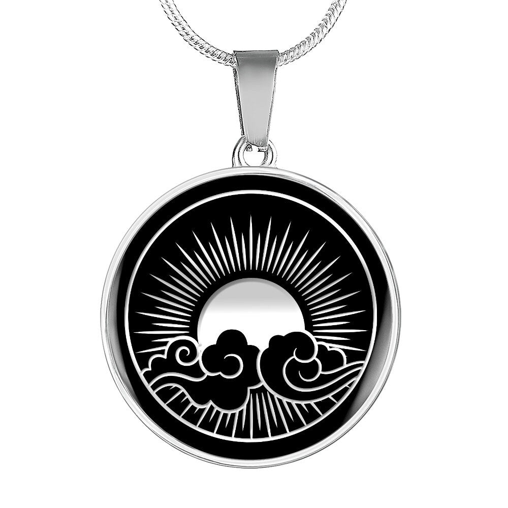 Engraved Sun & Moon Charm Necklace