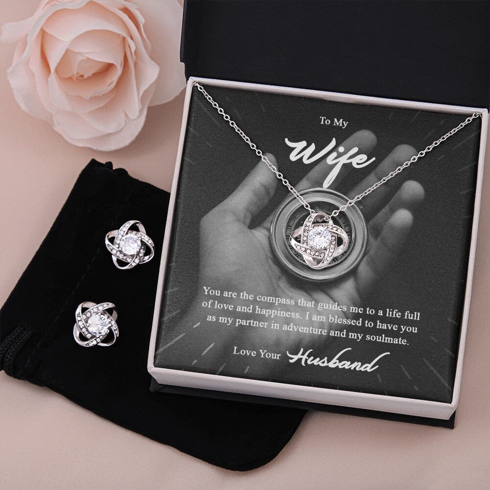 You Are My Compass Love Knot Necklace