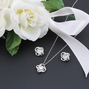 Personalized Love Knot Necklace & Earring Set