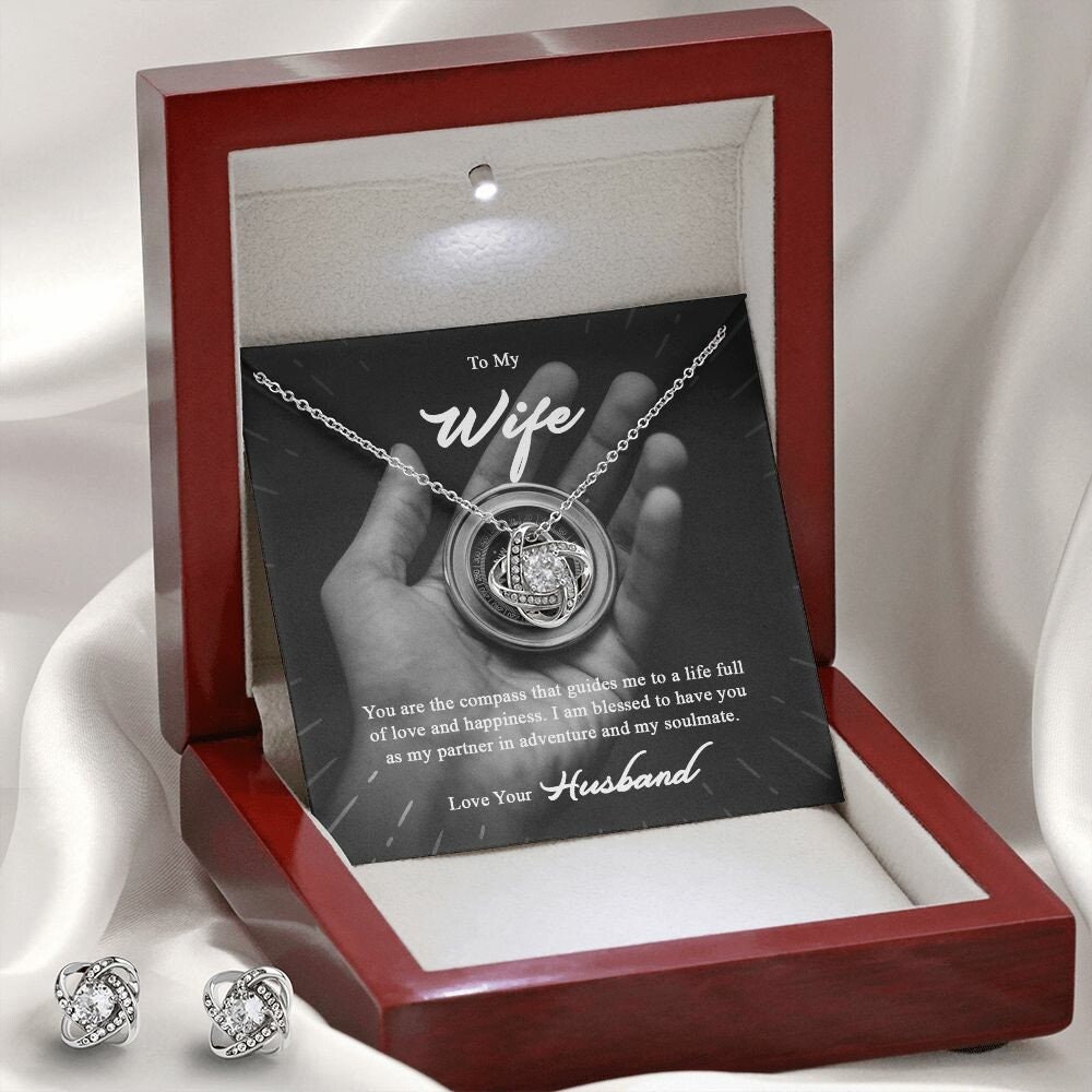 You Are My Compass Love Knot Necklace