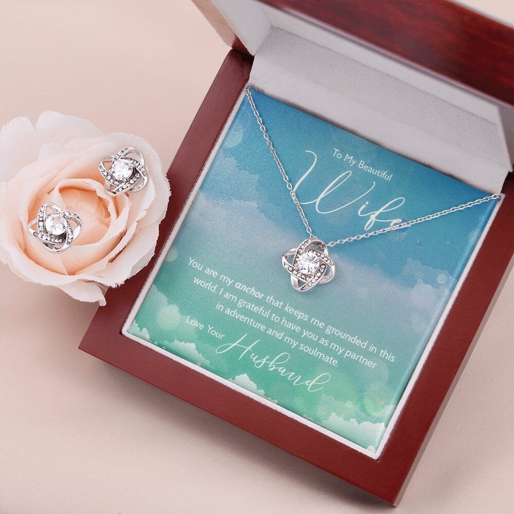 The Love Knot Adventure Necklace & Earrings Gift Set For Wife