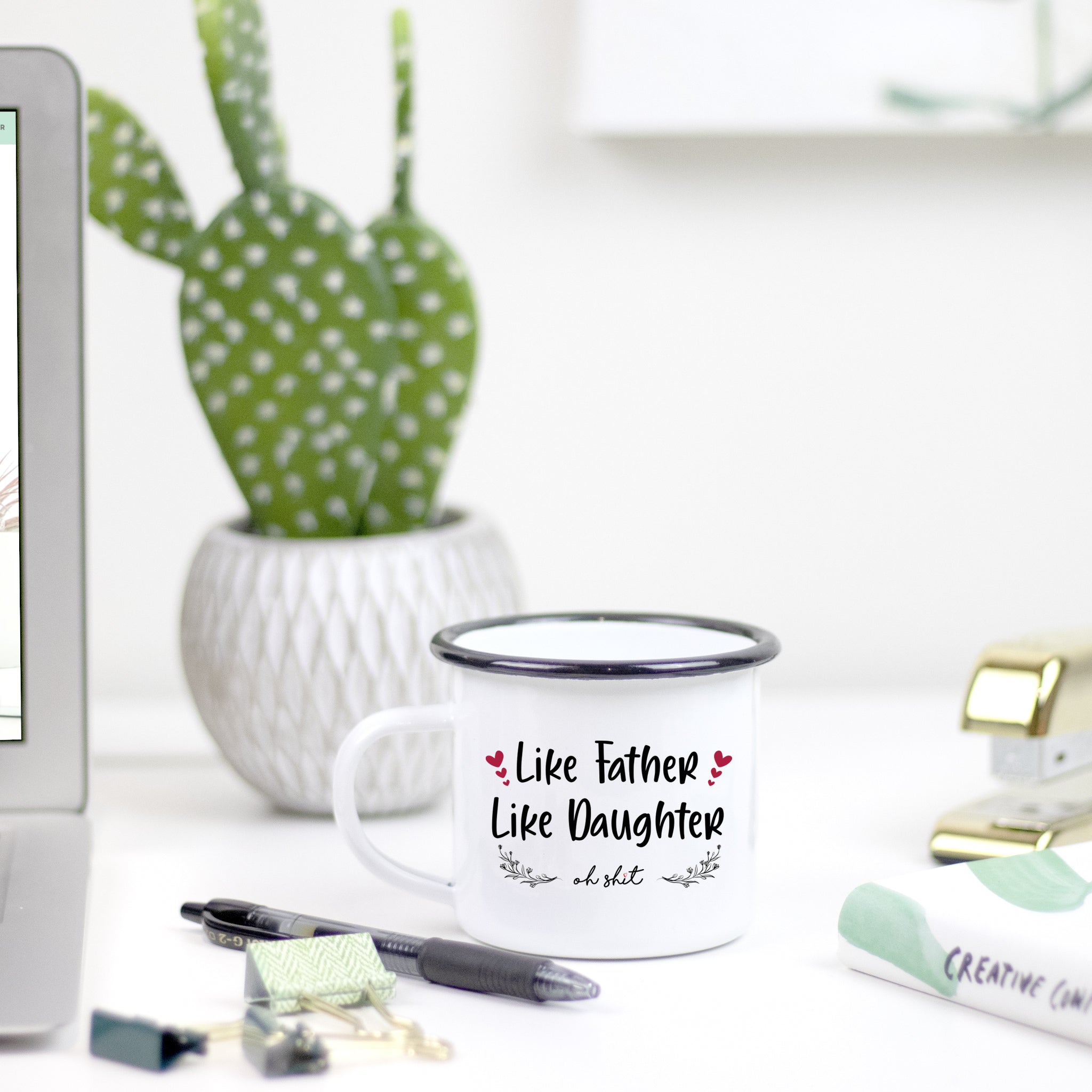 Like Father Like Daughter, Oh Sh*t - Enamel Mug