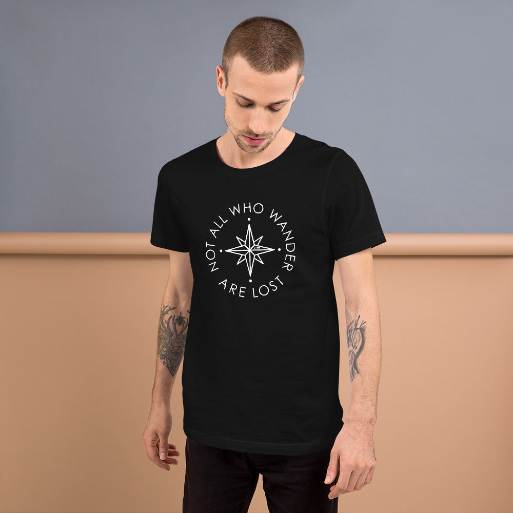 The 'Not All Who Wander Are Lost' Unisex T-Shirt - Cool Compass Version