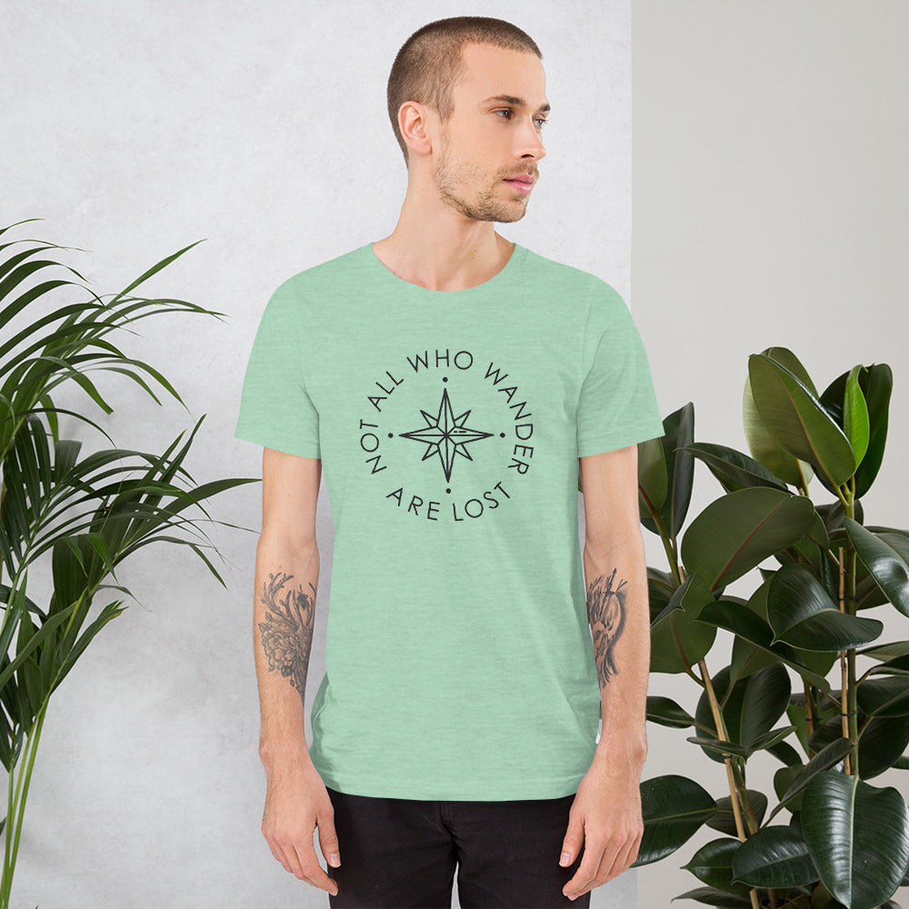 The 'Not All Who Wander Are Lost' Unisex T-Shirt - Cool Compass Version