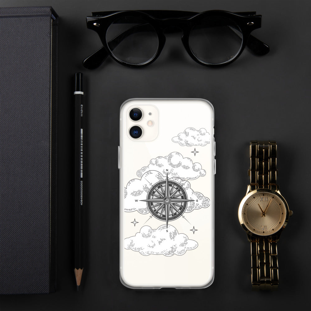 Vintage 'Compass In The Clouds' iPhone Case